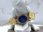 TAGLIAMONTE Designs (2359B) 925/YGP Lapis Lazuli Cameo Bracelet*Cupid*Reg.$500