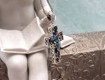 SAMUEL B *BJC* (59681P) 925 SS Cross Style Multi Gemstone Pendant*Reg.$350