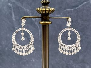 TAG-LD4006E 18K White Gold Diamond Gemstone Earrings *Reg.$2200