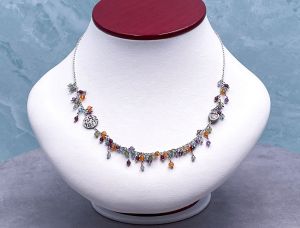 SAMUEL B *BJC* (62347N.SLM) 925SS  Multi-Gemstone Necklace *Reg.$200*