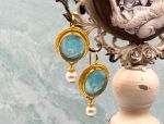 TAGLIAMONTE DESIGNS (2029E) 925SS/ YGP Venetian Cameo Earrings *Pearl*Reg.$220