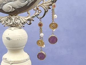 TAGLIAMONTE Designs (LD3548E)14K Venetian Intaglio Earrings*Reg.$950