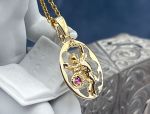 TAGLIAMONTE's Designs (LD3525) 14K Gold Cameo Enhancer Pendant *Cupid*Reg.$1000