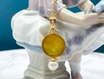 TAGLIAMONTE Designs (2183P) 925SS/YGP Venetian Cameo Pendant*Arethusa*Reg.$250