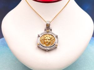 TAGLIAMONTE Designs (1902) 925SS/18K Cameo Necklace *Medusa*Reg.$650*