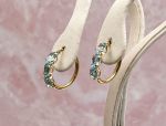 14K Yellow Gold Blue Topaz Hoop Earrings (2801)*Reg.$180