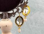 TAGLIAMONTE DESIGNS (2029E) 925SS/ YGP Venetian Cameo Earrings *Pearl*Reg.$220