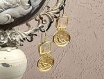 TAGLIAMONTE Designs (1963-Clear) 925SS/YGP Venetian Intaglio Earrings*Hercules,Pegasus*Reg.$200