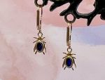 TAGLIAMONTE DESIGNS (1156) 925SS/YGP Lapis Bee Earrings*Reg.$100