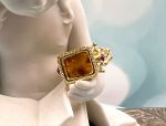 TAGLIAMONTE (1975) 925SS/YGP Venetian Intaglio Ring *Rubies *Lion*Reg.$200