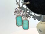 TAGLIAMONTE Designs (1120) 925SS/ 18K Cameo Earrings *Amazonite*Reg.$245