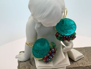 TAGLIAMONTE's Deals & Steals (SH387-Green)18K Venetian Cameo Earrings*Emeralds, Rubies, Sapphires*Aurora Chariot*Reg.$1900