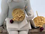 TAGLIAMONTE Designs (ORO-106) 18K Cameo Earrings w/ Rubies*Aphrodite/Cupid*Reg.$1470