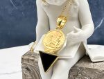 TAGLIAMONTE Designs (Q20085BL) 925SS/YGP Cameo Pendant *Onyx, Aphrodite*Reg.$200