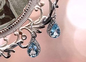 SAMUEL B *BJC* (59863E.SLBT) 925SS Blue Topaz Earrings *Reg.$165*