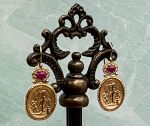 TAGLIAMONTE Designs (SH327-Ruby) 18K Cameo Earrings w/Rubies *Apollo/Cupid*Reg.$1550