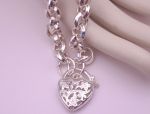 925 Sterling Silver "Heart" Charm Bracelet (932A)