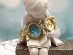 TAGLIAMONTE Designs (1797) 925SS/YGP Venetian Cameo Bracelet w/ *Blue Topaz*CupidCeres*Reg.$550