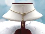 TAGLIAMONTE Designs (2140N) 925SS/YGP Intaglio Charm Necklace*Blue Topaz, Pearls*Busy Bee*Reg.$250