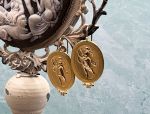 TAGLIAMONTE Designs (1660) 18K Cameo Earrings w/ Diamonds*Terpsichore*Reg.$1600