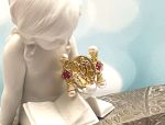 TAGLIAMONTE Designs (ORO-161)18K Cameo Ring w/ Rubies, Pearls*Reg.$2200