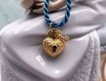 Arts Elegance (1112) 14K Heart Pendant with Key Blue Topaz Accent *Reg. $900*