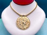 TAGLIAMONTE Designs (1698) 925SS /YGP Cameo Statement Necklace *Zeus, Mars, Mercury* Reg.$500