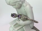 SAMUEL B *BJC* (60831BA.A) 925SS Hinged 5mm Cable Bangle Bracelet *Amethyst*