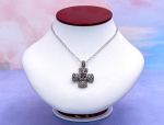 SAMUEL B *BJC* (1495) 925 SS + 18K Cross Style Pendant*Amethyst*