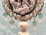 TAGLIAMONTE Designs (2019E,2014E) 925SS/YGP Venetian Cameo Earrings*Reg.$180