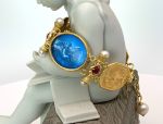 TAGLIAMONTE Designs (ORO-120) 18K Venetian Cameo Bracelet with *Rubies + Pearls* Reg.$4500