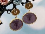 TAGLIAMONTE Designs (2081E) 925SS/YGP Venetian Cameo Earrings *Medusa, Pegasus*Reg.$280