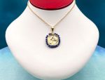 TAGLIAMONTE Designs (2166P) 925SS/YGP Cameo Pendant*Lapis*Pandora*Reg.$180