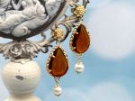 TAGLIAMONTE Designs (TAG104E) 925SS/YGP Venetian Cameo Earrings *Cupid*Reg.$280