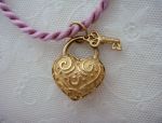 Arts Elegance (1115) 14K Yellow Gold Heart Pendant with Key *Reg. $900