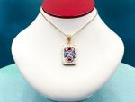 TAGLIAMONTE Designs (2158P) 925SS/YGP Micromosaic Pendant*Miosotis*Reg.$250