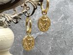 TAGLIAMONTE Designs (1899-Lapis) 925/YGP Lapis Cameo Charm Earrings Reversible *Reg.$280