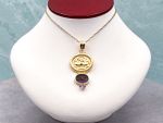 TAGLIAMONTE Designs (SH886E) 14K Venetian Cameo Earrings*Amethyst *Poseidon,Chimera* Reg.$1800