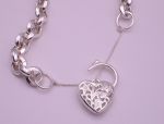 925 Sterling Silver "Heart" Charm Bracelet (932A)