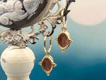 TAGLIAMONTE Designs (LD3563E) 18K Venetian Cameo Charm Earrings*Reg.$900