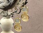 TAGLIAMONTE Designs (1962-A) 925SS/YGP Venetian Intaglio Earrings*Hercules,Pegasus*Reg.$200