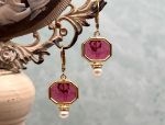 TAGLIAMONTE Designs (SH625) 925SS / YGP Venetian Cameo Earrings *Apollo, Chariot*Reg.$180