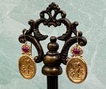 TAGLIAMONTE Designs (SH327-Ruby) 18K Cameo Earrings w/Rubies *Apollo/Cupid*Reg.$1550