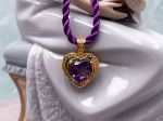 Arts Elegance (1117) 14K Yellow Gold Brazilian Amethyst Heart Pendant