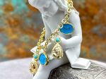 TAGLIAMONTE Designs (2367B) 925SS/YGP Magnesite Cameo Charm Bracelet*Chimera*Reg.$375