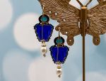 TAGLIAMONTE Designs (2071E) 925SS/YGP Venetian Cameo Earrings *Medusa*Reg.$280