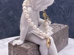 TAGLIAMONTE Designs (933-Lav) 925SS/YGP Venetian Intaglio Charm Bracelet *Pearl Strand*Reg.$160