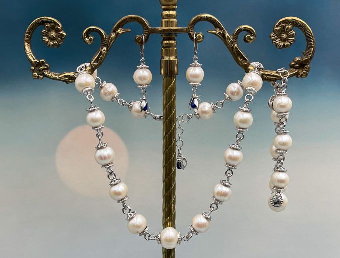 TAGLIAMONTE Designs (1480) 925SS/Rhod. XL Fresh Water Cultured Pearl Necklace* La Principessa*Reg.$1000