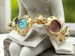 TAGLIAMONTE (LDM1509) 925SS/YGP, 14K Accents Venetian Cameo Bracelet*Reg.$550