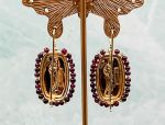 TAGLIAMONTE Designs (2064E) 925SS/YGP Cameo Earrings*Garnet*La Musa*Reg.$250